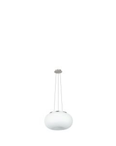 Eglo Lighting - Optica - 86814 - Satin Nickel White Glass 2 Light Ceiling Pendant Light