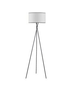 Hayley - Black Tripod Floor Lamp with White Shade