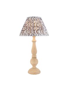 Endon Lighting - Hidcote & Ripple 30cm - 114751 - Natural Wood Aged Brass Grey Table Lamp With Shade