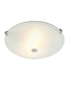 Endon Lighting - Roundel - 633-32 - Chrome Clear Glass 2 Light Flush Ceiling Light