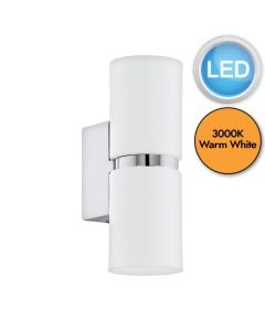 Eglo Lighting - Passa - 95368 - LED Chrome White 2 Light Wall Washer Light