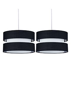Set of  2 Benni - Black 26cm Pendant Shades