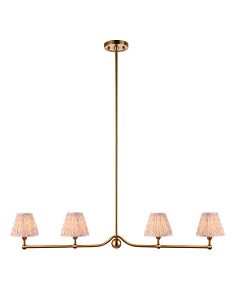 Endon Lighting - Santiago - 114993 - Aged Brass Peach 4 Light Bar Ceiling Pendant Light