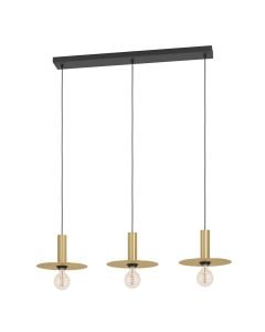 Eglo Lighting - Escandell - 900732 - Black Brushed Brass 3 Light Bar Ceiling Pendant Light