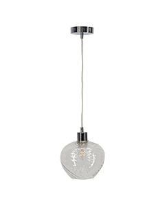 Bradson - Clear Swirl Glass with Chrome Pendant Fitting