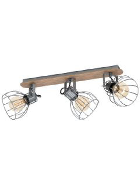 Eglo Lighting - Sambatello - 98136 - Wood Silver 3 Light Ceiling Spotlight
