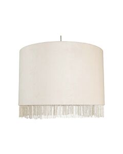 Fringed - Off White 38cm Fringed Velvet Pendant Shade
