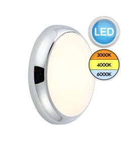 Saxby Lighting - Hero - 95545 & 95539 - LED Chrome Opal IP65 Plain Bezel Outdoor Bulkhead Light