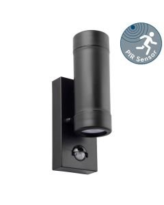 Saxby Lighting - Icarus - 81011 - Black Clear 2 Light IP44 Outdoor Sensor Wall Light