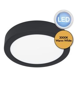 Eglo Lighting - Fueva 5 - 900637 - LED Black White IP44 Bathroom Ceiling Flush Light