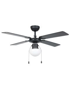Eglo Lighting - Fortaleza - 35122 - Black White Glass Pull Cord Ceiling Fan