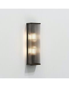 Astro Lighting - Avignon - 1427011 - Bronze Clear Ribbed Glass 2 Light Wall Washer Light