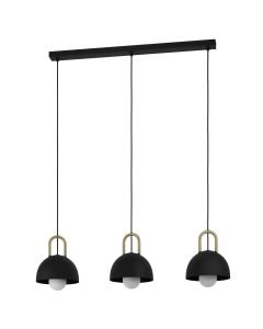 Eglo Lighting - Calmanera - 99694 - Black Brass 3 Light Bar Ceiling Pendant Light