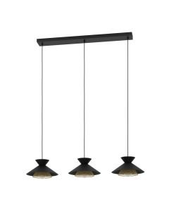 Eglo Lighting - Grizedale - 43886 - Black Brass 3 Light Bar Ceiling Pendant Light