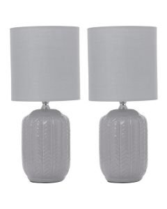 Set of 2 Herring 30cm Light Grey Lamps
