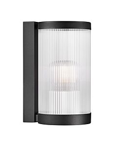 Nordlux - Coupar - 2218061003 - Black Clear Ribbed Glass IP54 Outdoor Wall Light