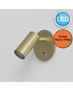 Astro Lighting - Micro - 1407010 - LED Gold Frosted Reading Wall Light