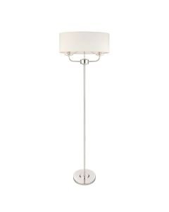 Endon Lighting - Nixon - 60803 - Nickel Vintage White 2 Light Floor Lamp