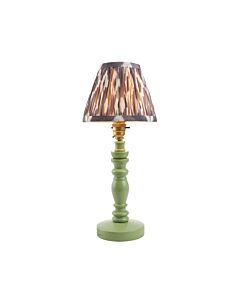 Endon Lighting - Bibury & Ikat 16cm - 115880 - Green Aged Brass Grey Table Lamp With Shade