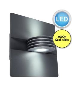 Lutec - Split - 5187901000 - LED Dark Grey Clear Glass IP44 Outdoor Wall Washer Light