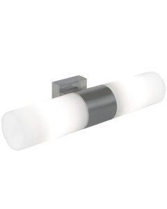 Nordlux - Tangens - 17141032 - Steel Opal Glass 2 Light IP44 Bathroom Strip Wall Light