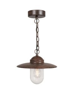 Nordlux - Luxembourg - 72805009 - Rustic Brown Clear Glass Outdoor Ceiling Pendant Light