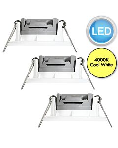 Nordlux - Set of 3 Leonis 3-Kit 4000K - 49200101 - LED White IP65 Bathroom Recessed Ceiling Downlights