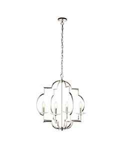 Endon Lighting - Garland - 81915 - Nickel Clear Crystal Glass 4 Light Ceiling Pendant Light