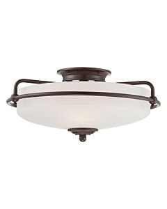 Quoizel Lighting - Griffin - QZ-GRIFFIN-F-PN - Palladian Bronze Opal Glass 3 Light Flush Ceiling Light