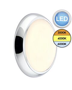 Saxby Lighting - Core CCT - 110966 & 110970 - LED Chrome Opal IP65 Outdoor Sensor Bulkhead Light