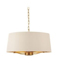 Endon Lighting - Harvey - 67667 - Gold Vintage White 3 Light Ceiling Pendant Light