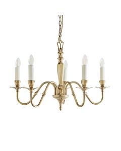 Interiors 1900 - Asquith - ABY1002P5 - Solid Brass Ivory 5 Light Chandelier