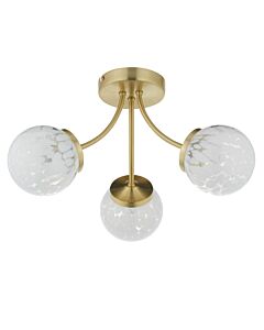 Lucie - Confetti Glass with Satin Gold Ceiling Light