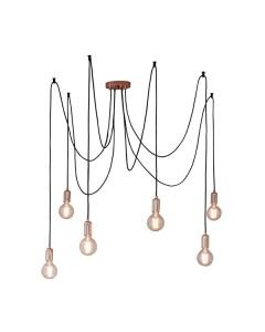 Endon Lighting - Studio - 76580 - Copper 6 Light Ceiling Pendant Light