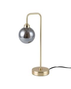 Toner - Satin Brass with Smoked Glass Globe Table Lamp