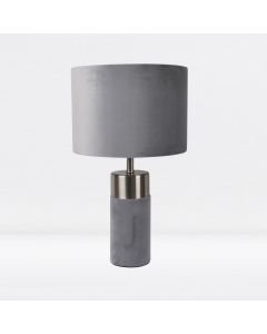 Grey Velvet Table Lamp