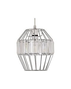 Beaded - Chrome Cage Pendant Shade with Clear Prism Detail