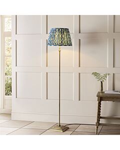 Endon Lighting - Lille - 118007 - Antique Brass Blue Floor Lamp