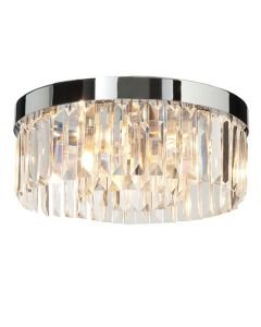 Endon Lighting - Shimmer - 91811 - Chrome Clear Crystal Glass 5 Light IP44 Bathroom Ceiling Flush Light