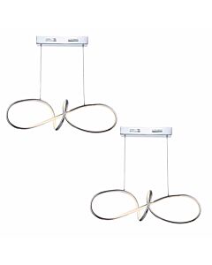 Set of 2 Trinity - Curved Arms LED Semi Flush Ceiling Lights