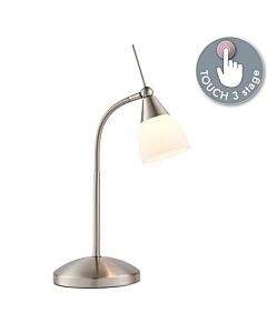 Endon Lighting - Range - 652-TLSC - Chrome White Glass Touch Task Table Lamp