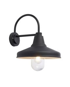 Endon Lighting - Farmhouse - 95899 - Black Clear Glass IP44 Outdoor Wall Light