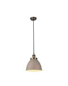Endon Lighting - Franklin - 76328 - Taupe Grey Antique Brass Ceiling Pendant Light