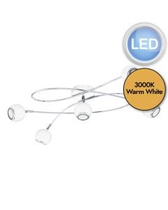 Eglo Lighting - Locanda - 94252 - LED White Chrome 5 Light Flush Ceiling Light
