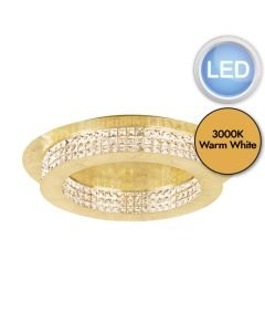 Eglo Lighting - Principe - 39406 - LED Gold Clear Glass 14 Light Flush Ceiling Light