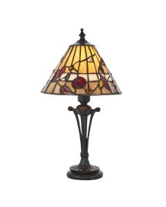 Interiors 1900 - Bernwood - 63950 - Dark Bronze Tiffany Glass Table Lamp