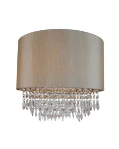 Large 350mm Soft Gold Easy Fit Shade with Matching Inner and Clear Droplets