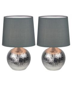 Set of 2 Ripley - Chrome Ceramic Lamps