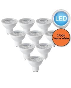 10 x 5W LED GU10 Dimming Light Bulbs - Warm White
