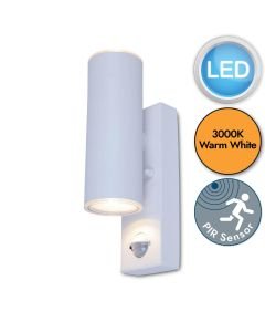 Lutec - Grange - 5510807407 - LED White Clear 2 Light IP44 Outdoor Sensor Wall Light